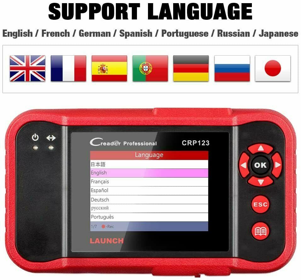 LAUNCH CRP123 PROS V OBD2 Scanner Engine ABS SRS Code Reader Car Diagnostic Tool