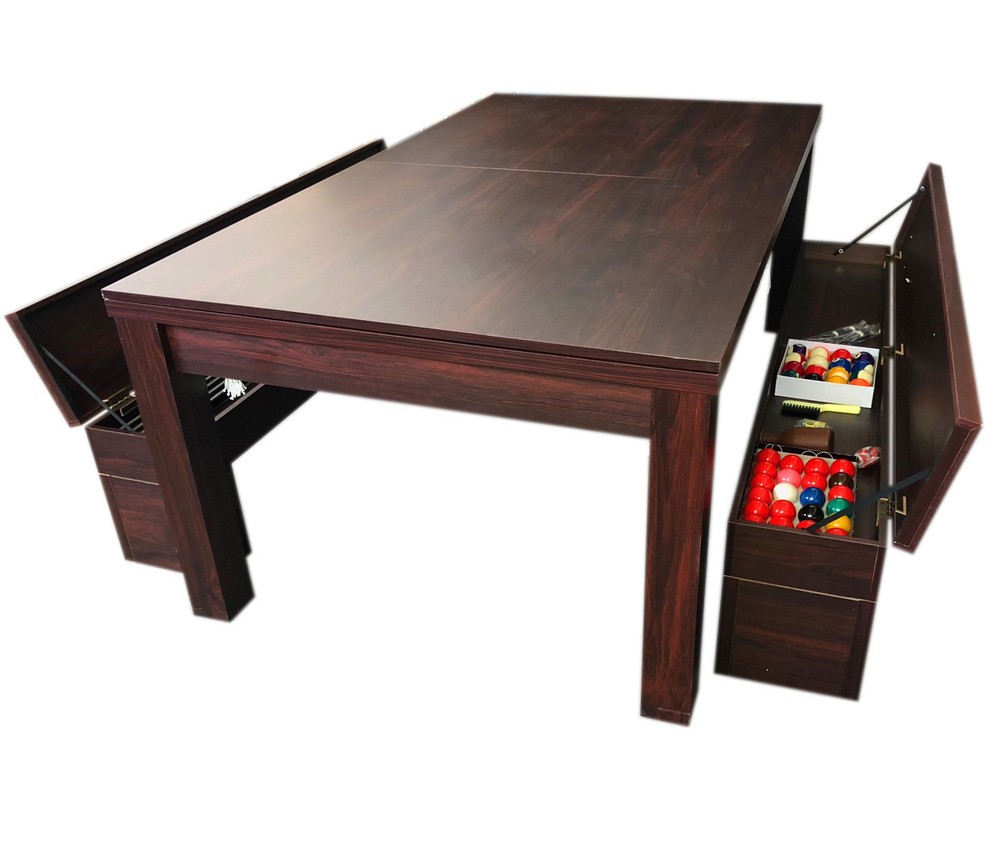 7Ft Pool Table Billiard Red become a dinner table with benches - m. Rich Red