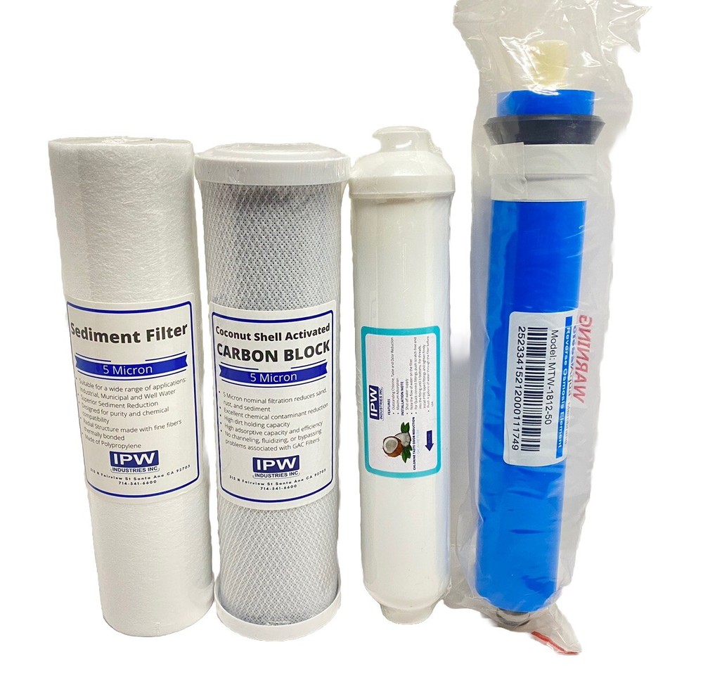 IPW Industries 4-Stage Under Sink Water Reverse Osmosis Filters Set *Open Box*