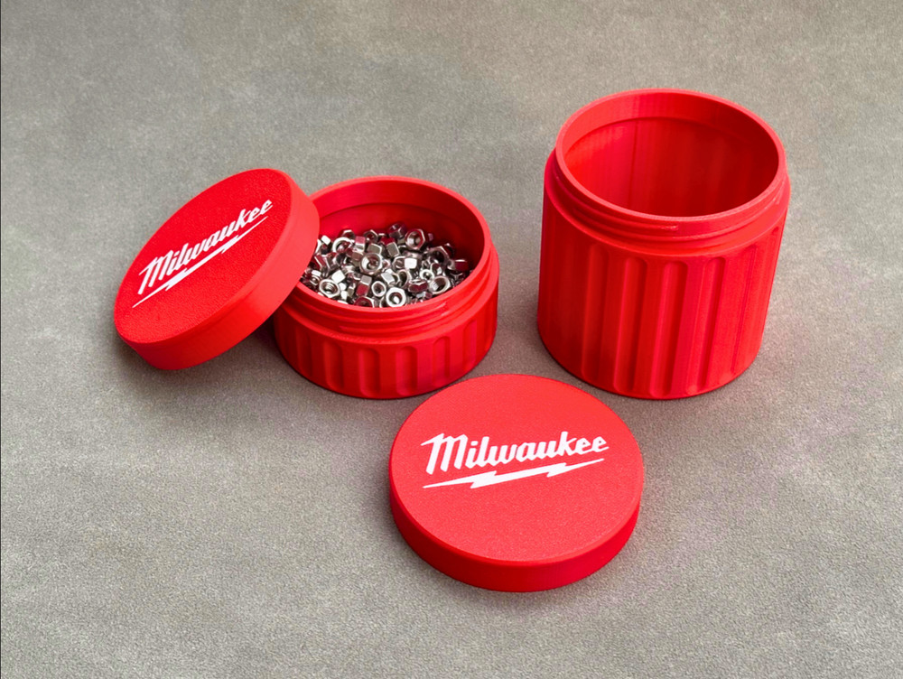 Milwaukee Container – Threaded Screw & Parts Storage Box 3D Printed for Tools