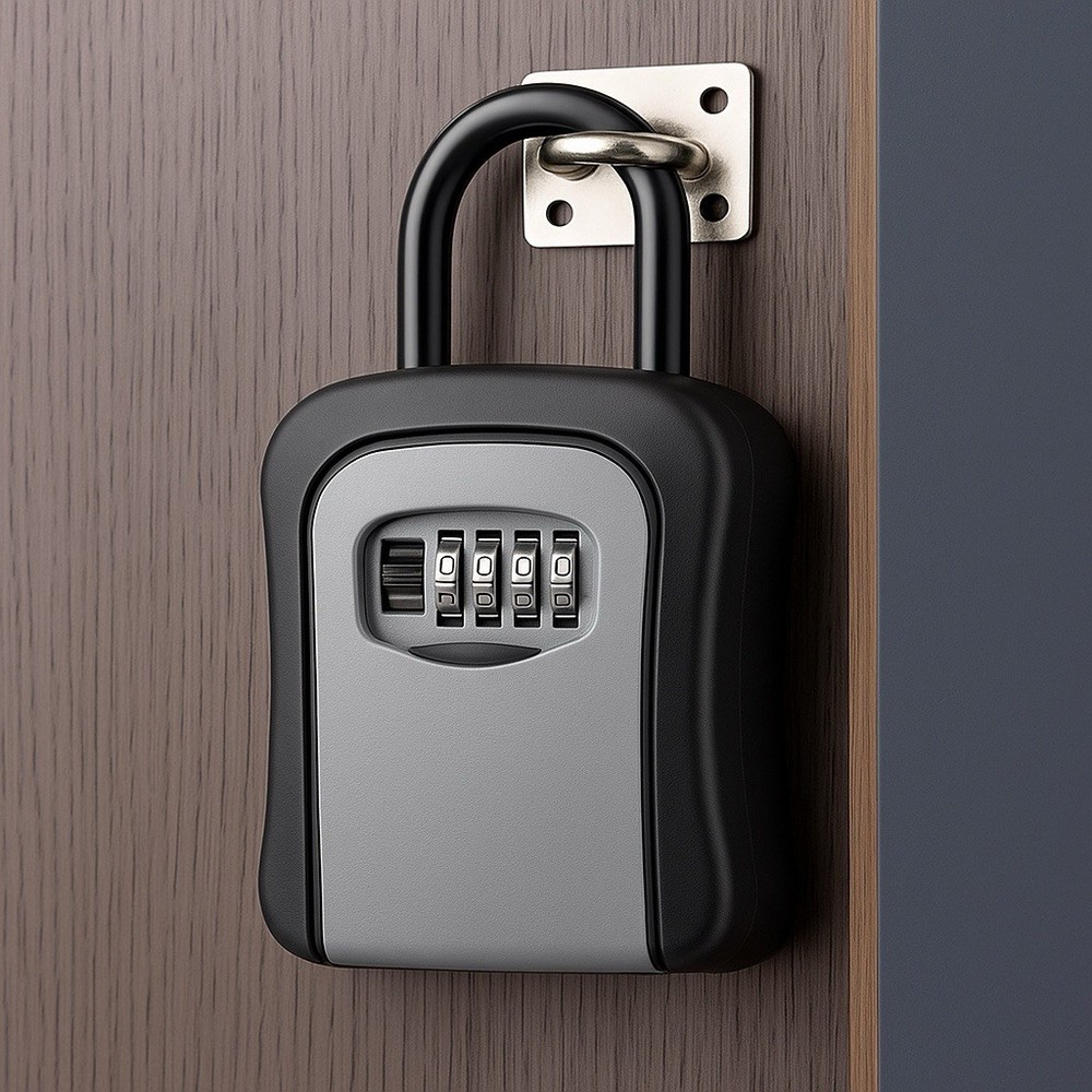 Key Lock Box Wall Mount Outdoor Weatherproof 4-Digit Combination