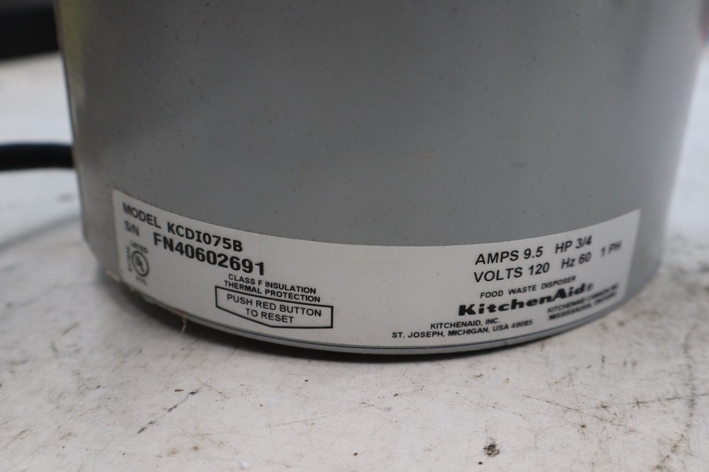 KitchenAid Garbage Disposal ¾ HP #KCDI075B