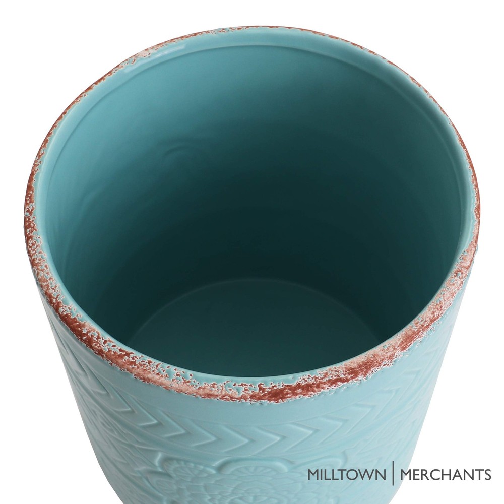 Milltown Merchants Ceramic Utensil Holder - Kitchen Turquoise