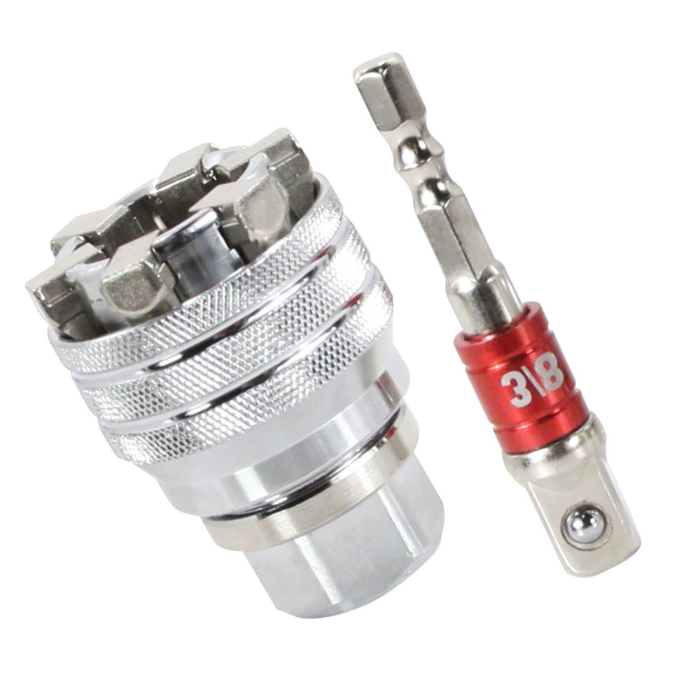 10-19mm Universal Socket Tool Adjustable Multifunction Wrench Sleeve Adapter Kit