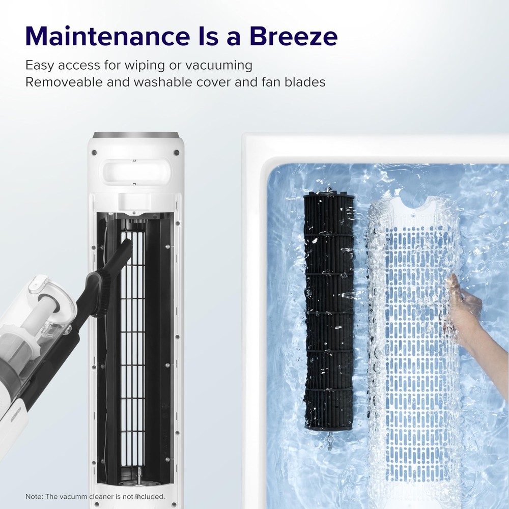 LEVOIT Tower Fan for Bedroom, 25ft/s Velocity Standing 36 inches, White