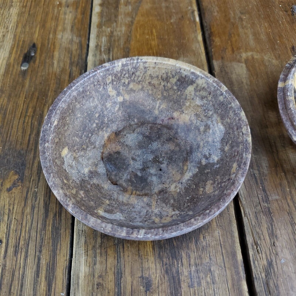 Round Soapstone Incense Burner with Lid