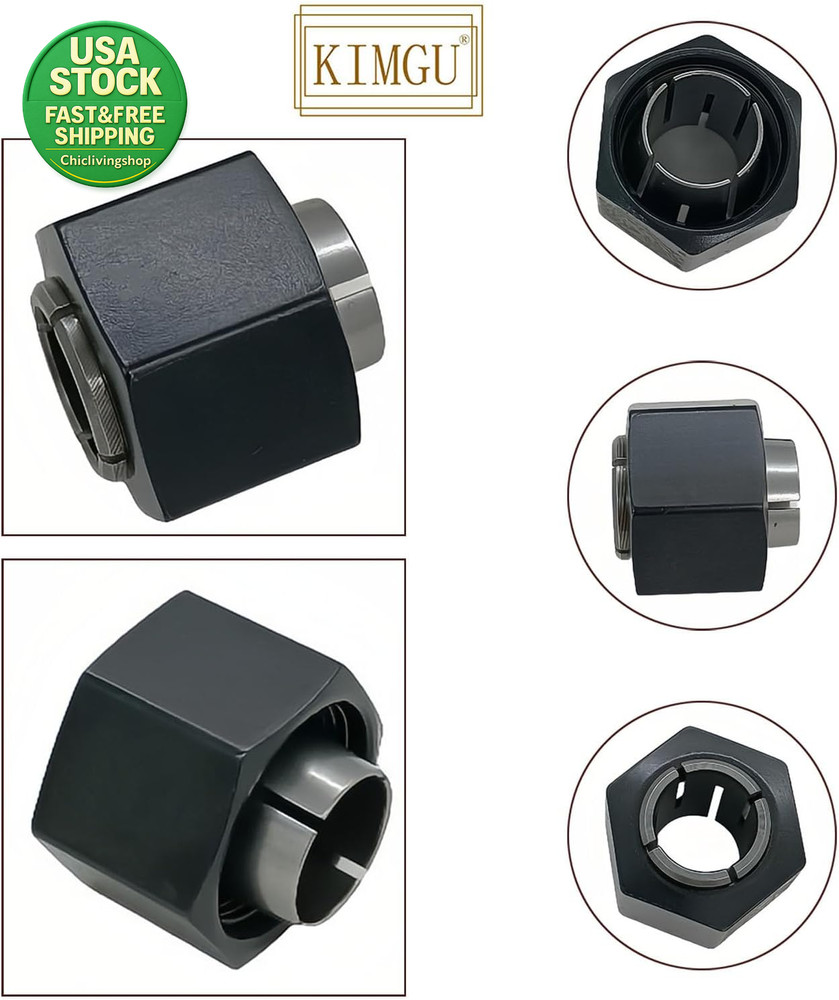 Half Inch 12 7Mm Router Collet Chuck Nut Replacement 2 Pack Self Releasing Tool