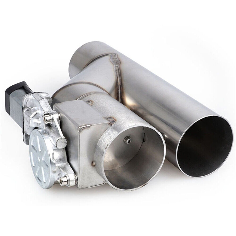 2pcs 3"Electric Exhaust Downpipe y-Pipe Valve + One Controller Remote Kit