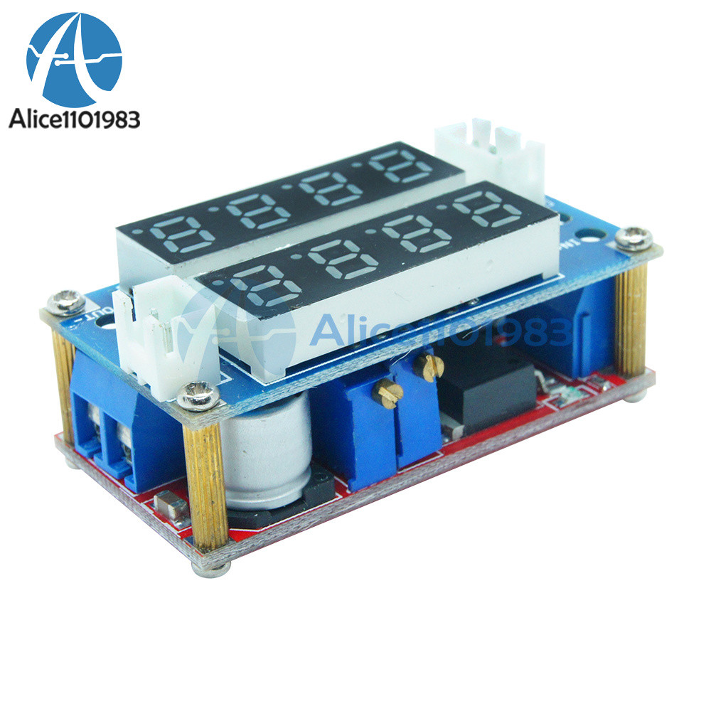 Blue/Red 5A CC/CV Adjustable Step Down Charge LED Panel Voltmeter Ammeter Module