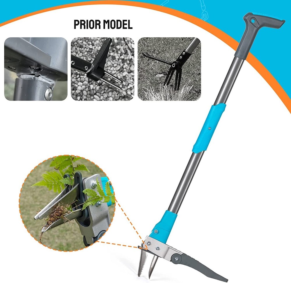 Weed Puller Tool 40in-Long Standing Weeder, Garden Weeding Tools with 3-Claws