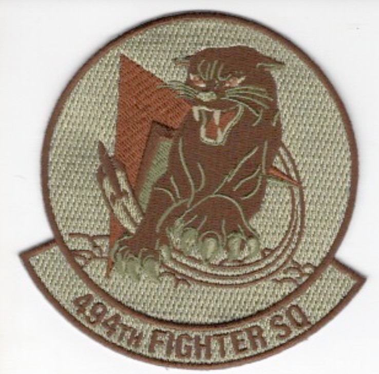 4" AIR FORCE 494TH FIGHTER SQUADRON EMBROIDERED PATCH