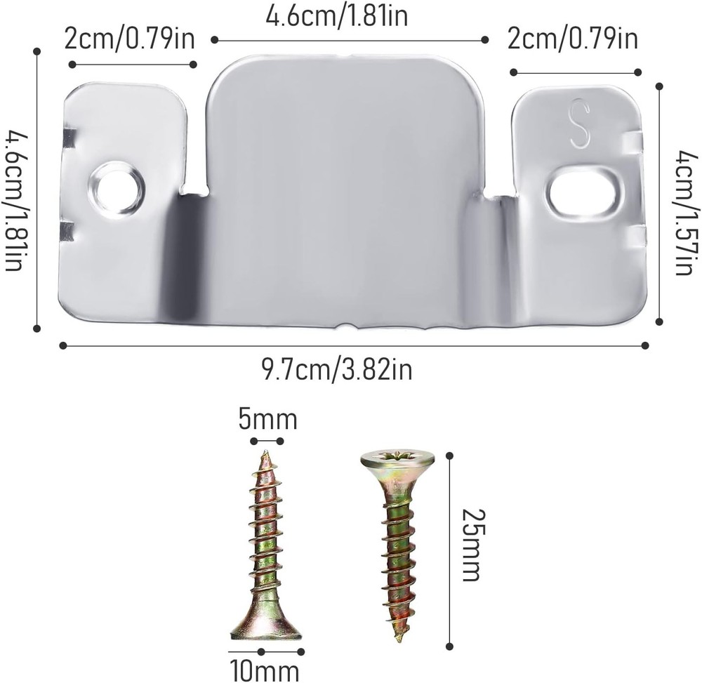 Mudder Universal Sofa Connector Bracket, 4 Pieces Stainless Steel