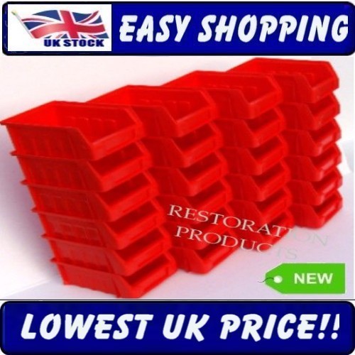 12 RED STACKING STORAGE BINS EXCELLENT QUALITY NEW