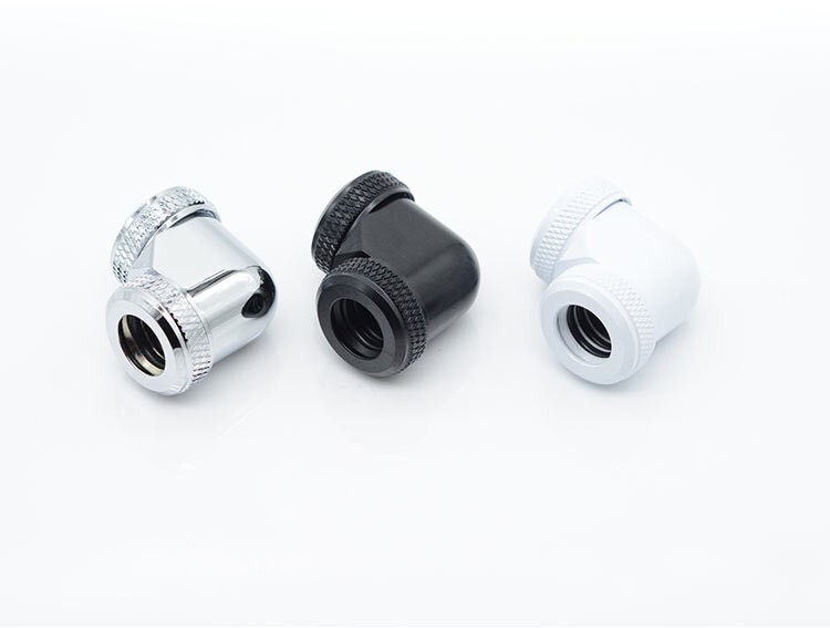 FreezeMod 90 Degree Angle Dual 12mm Compression Fitting Multi-Link Adapter Black