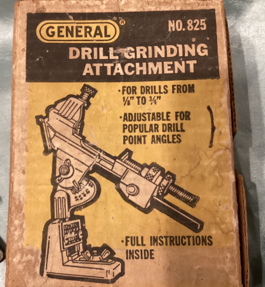General Drill Grinding Sharpening Attachment #825 in Original Box USA Made