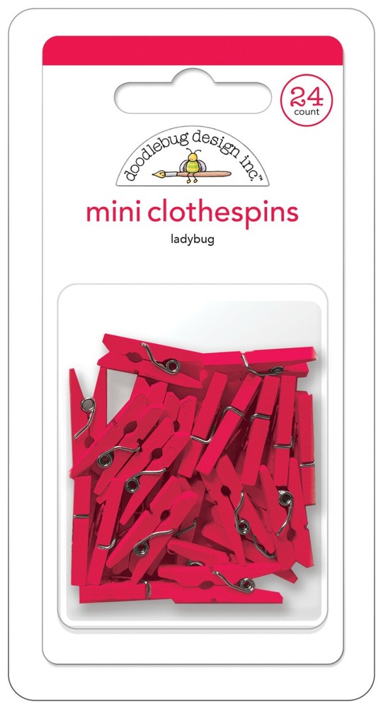Doodlebug Mini Clothespins Add Dimension Projects Crafts Pendants Ladybug Red