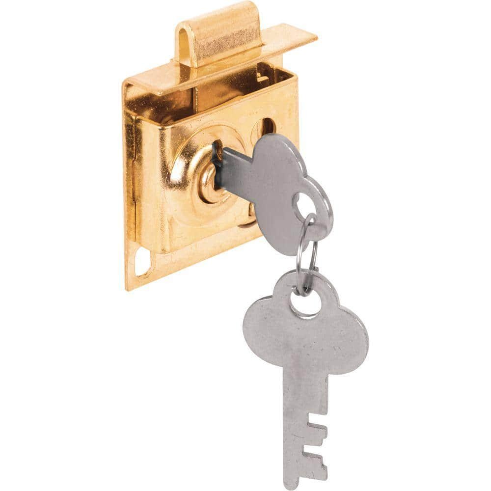5/16 In. Bolt Throw Steel Brass-Plated Mailbox Lock with Offset Keyway