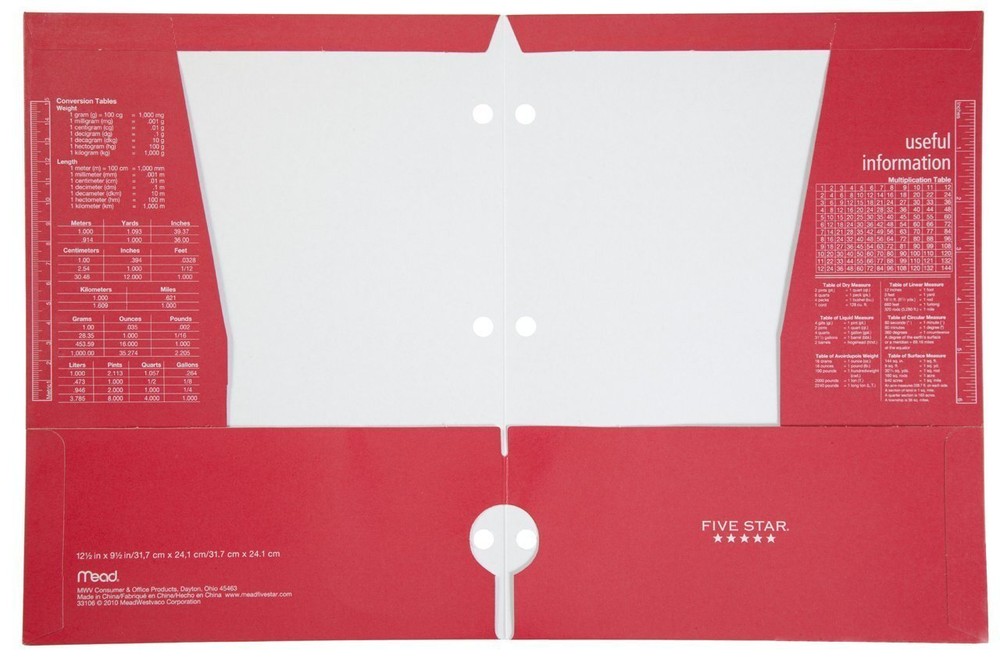 Folder 4-pocket File Folder Red Pack of 3 72089