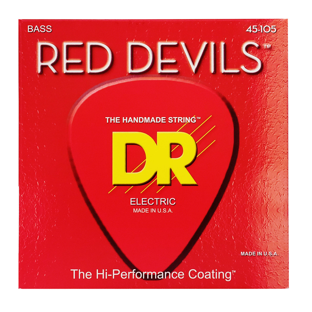 DR Strings RED DEVILS - RED Colored Bass Strings: Medium 45-105 [RDB-45]