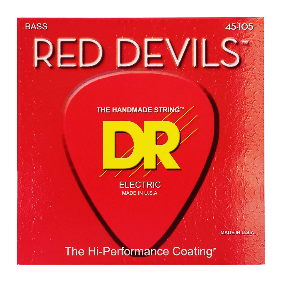 DR Strings RED DEVILS - RED Colored Bass Strings: Medium 45-105 [RDB-45]