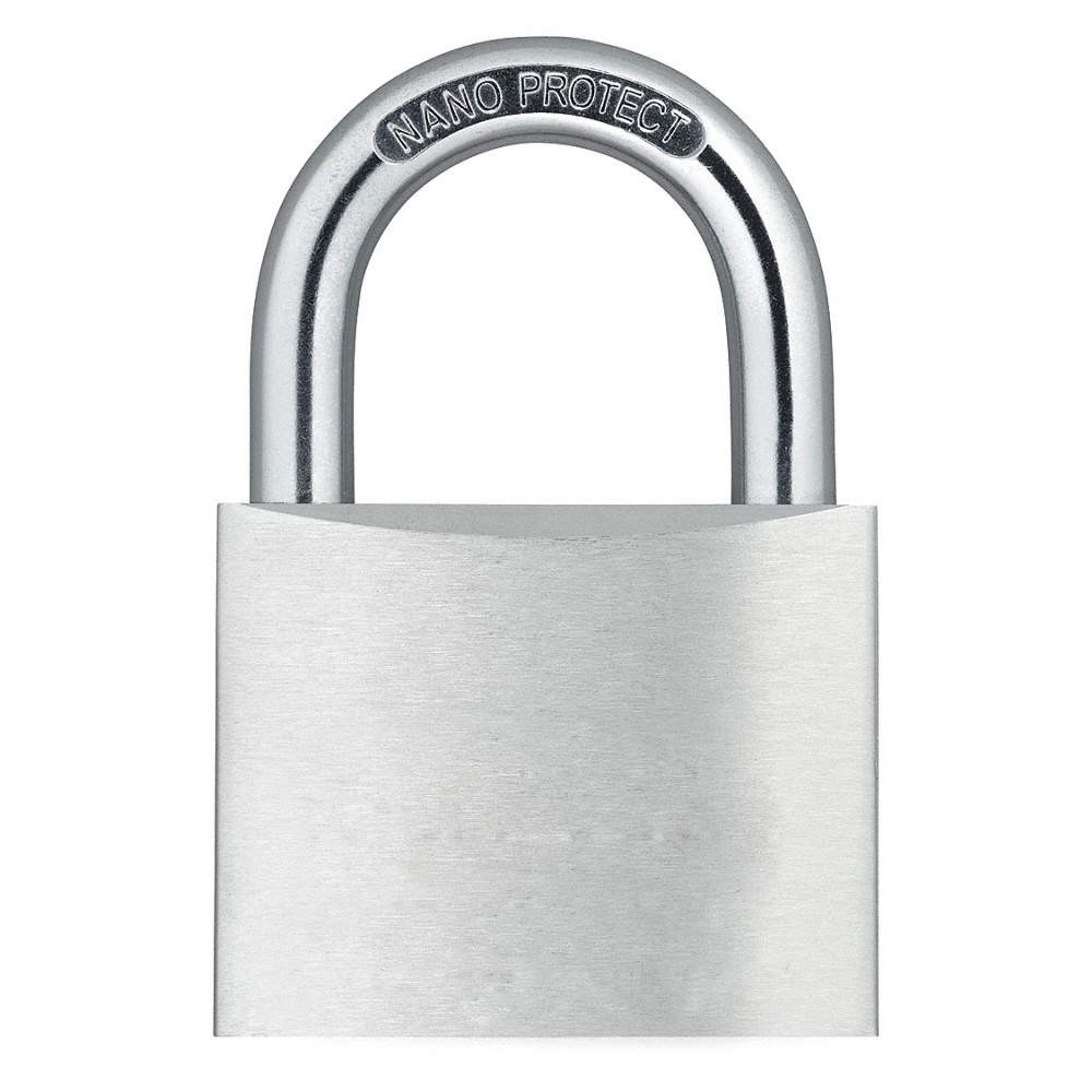 GRAINGER APPROVED 48JP95 Keyed Padlock, 7/8 in,Rectangle,Silver 48JP95