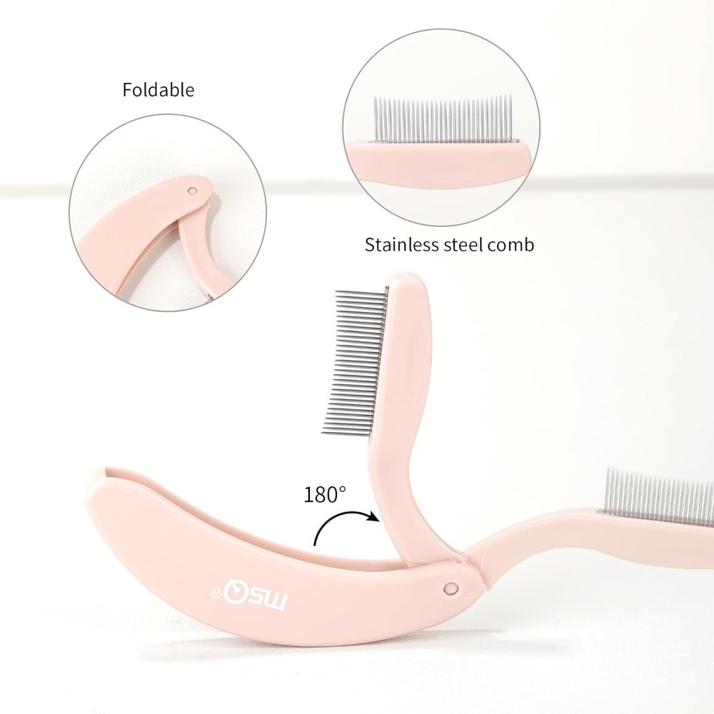 Folding Eyelash Comb and Separator Tool, Eyelash Makeup Brush for Separating and