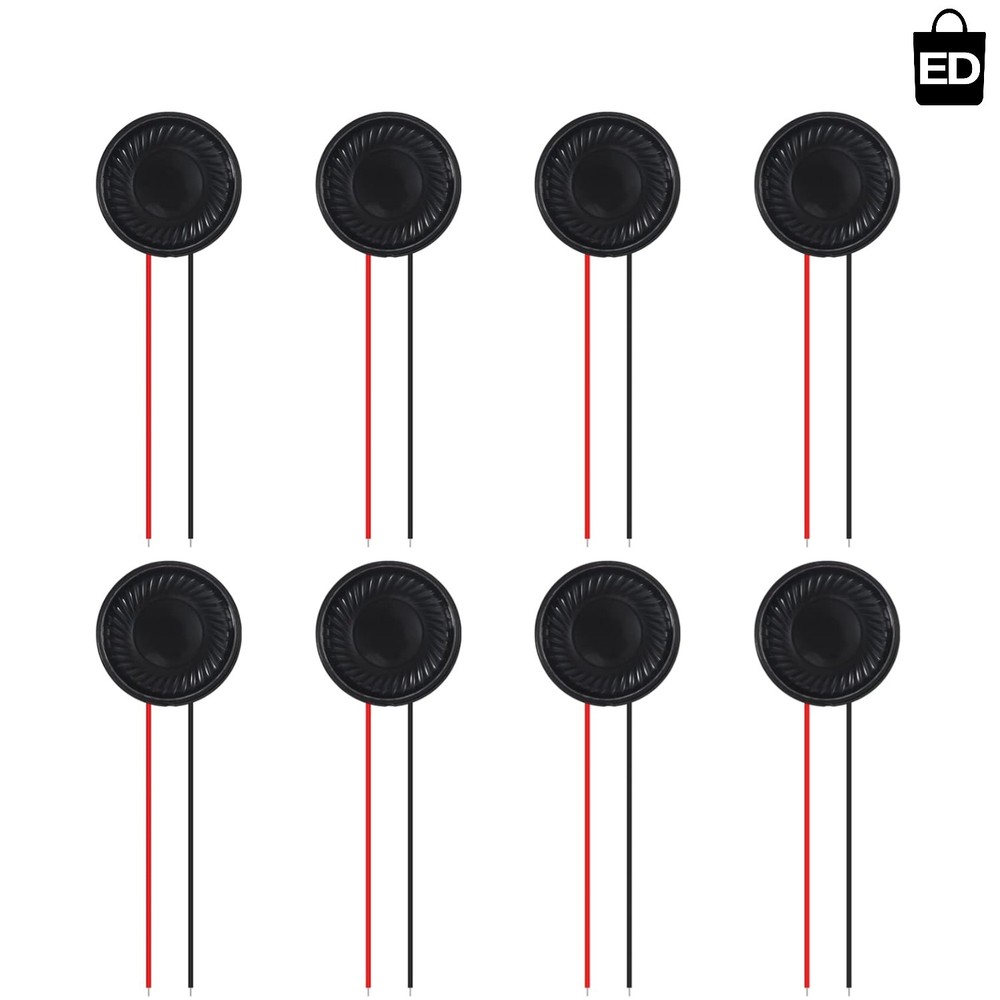8Pcs 28mm 2W 8 Ohm Round Speakers for DIY Audio Projects & Multimedia Use