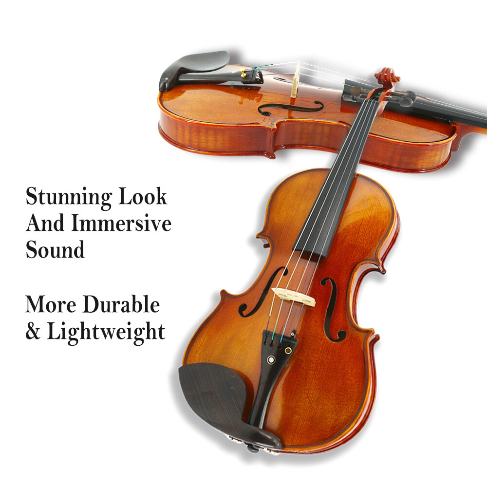 4/4 Full Size Advance 4 String Violin Kit Ebony Fittings For Beginner Handmade