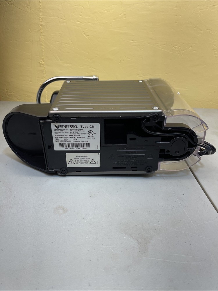 Nespresso Pixie C61 Espresso/Coffee Maker/Machine Black Cleaned/Tested