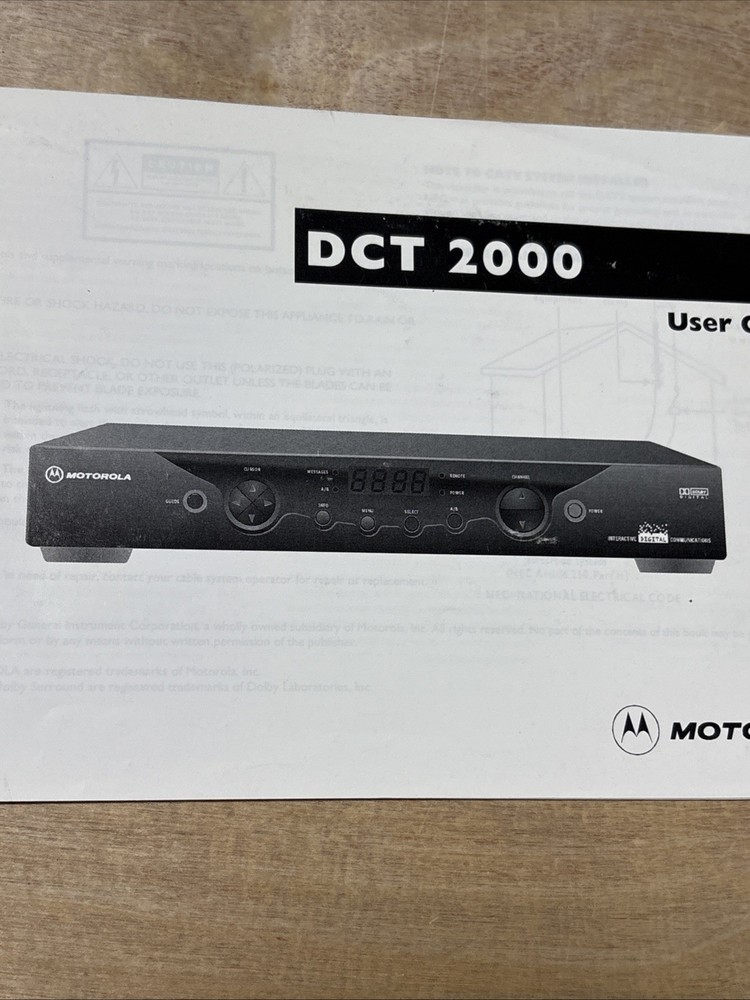 Motorola DCT 2000 Instructions Manual