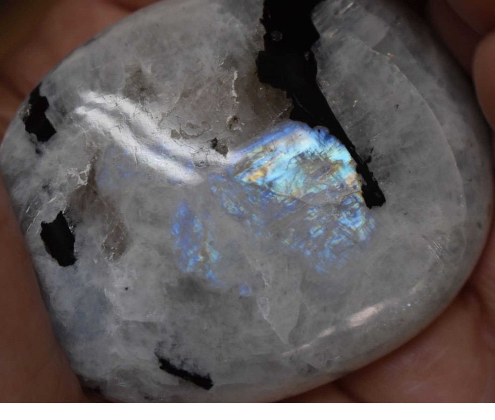 Rainbow Moonstone Palm Stone #12