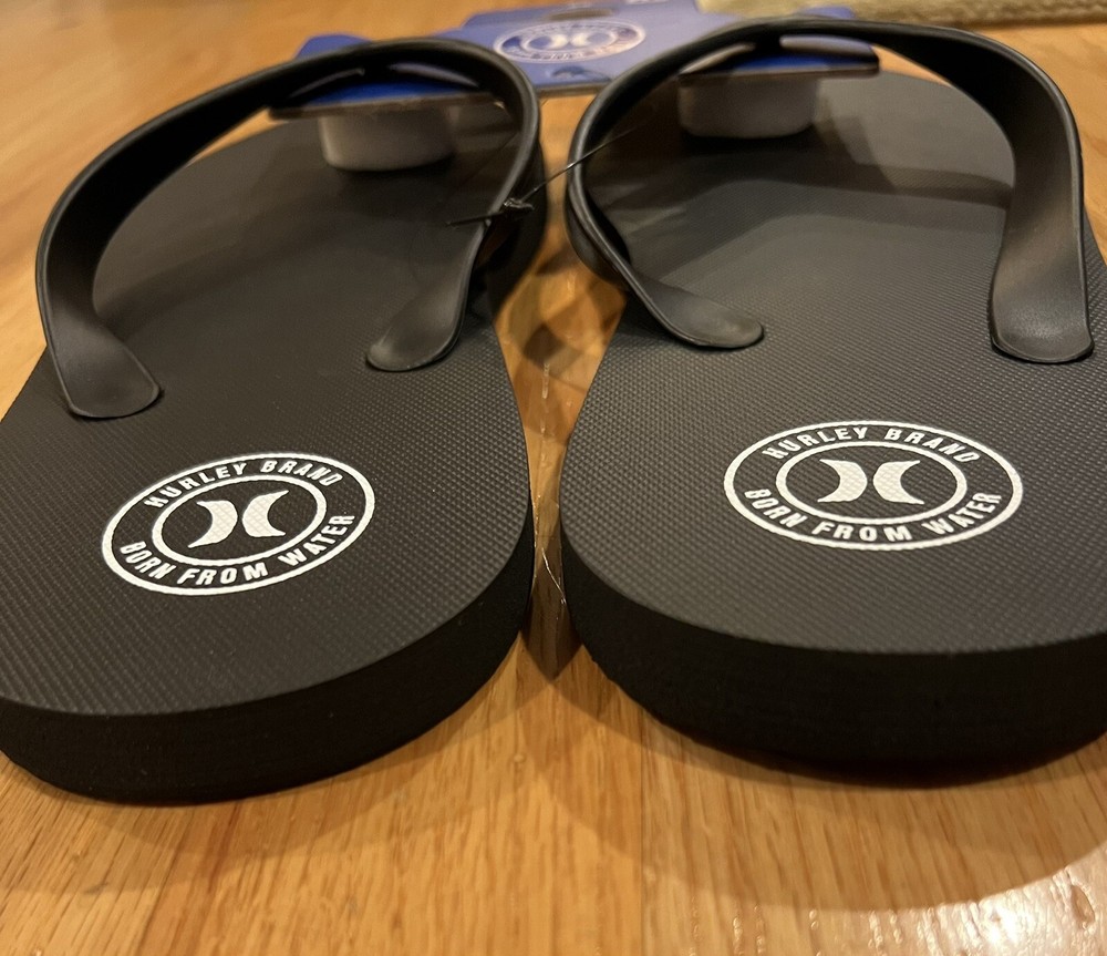 NEW Hurley Flip Flops Black size 11