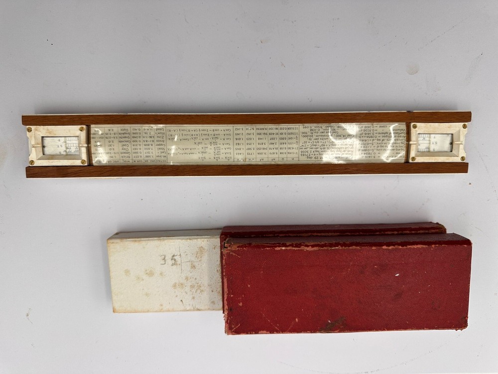 Vintage The Technical Standard Slide Rule Ruler Complete With Box British Made