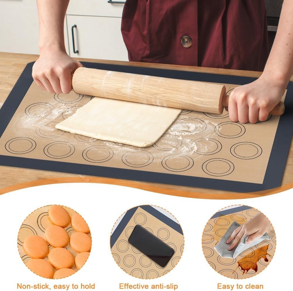 16Pcs Macaron Silicone Baking Mats Kit Reusable Nonstick Macarons Baking