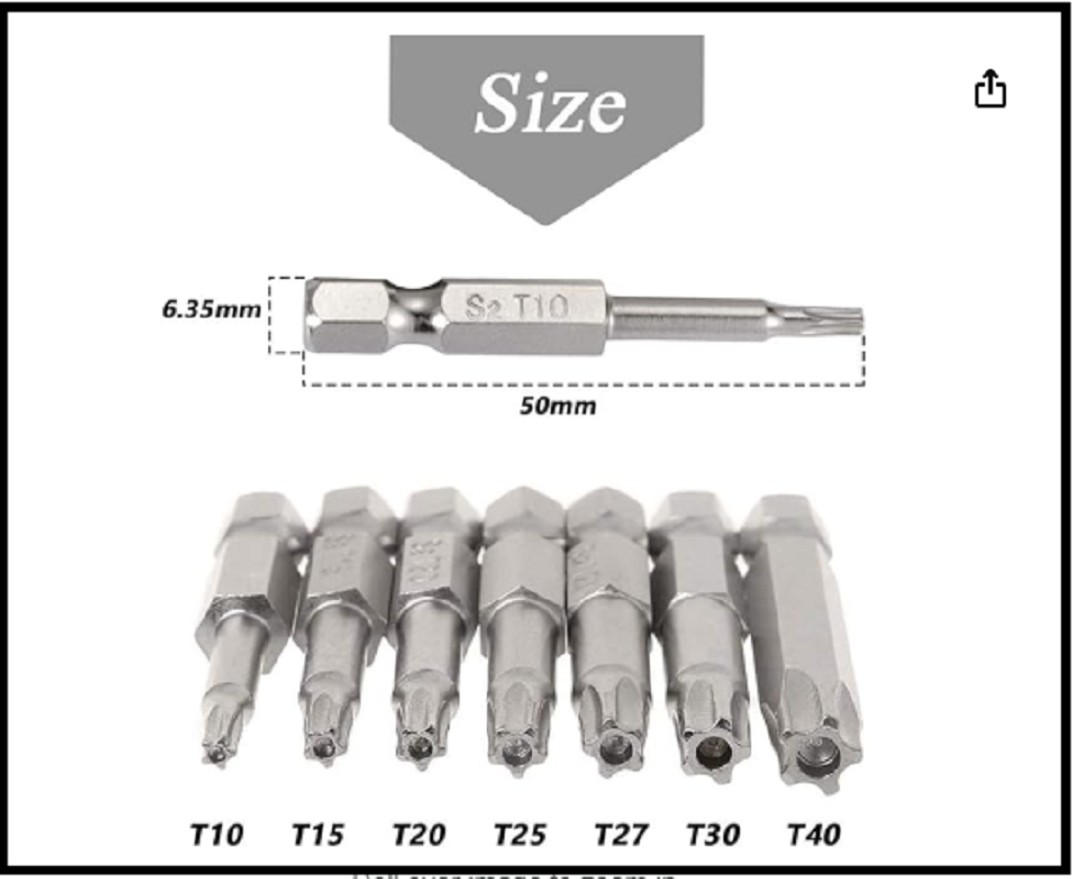 Mesee 5 Point Security Star Torx Screwdriver Bits Set 14Pcs Security Star Torx