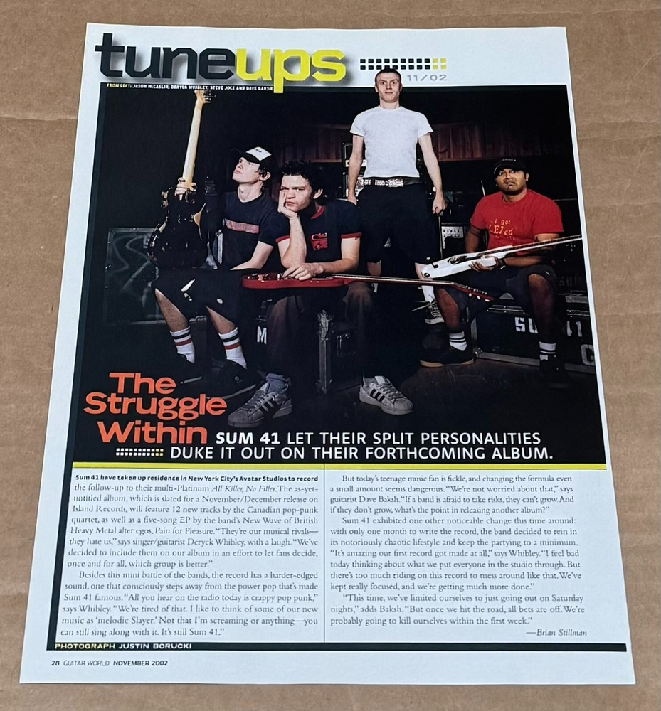 SUM 41- Article Ad - Music Print Ad Photo - 2002