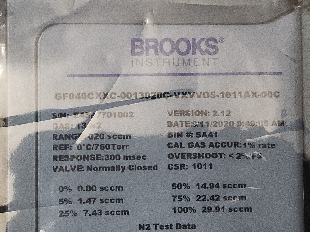 Mass Flow Controller Brooks Instruments GF040C Brand New