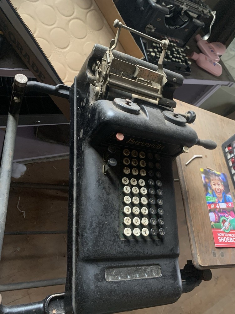 Vintage Burroughs Crank adding machine Untested