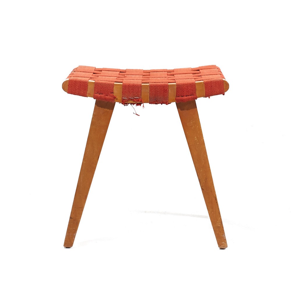 Jens Risom for Knoll Mid Century Strap Stool Ottoman