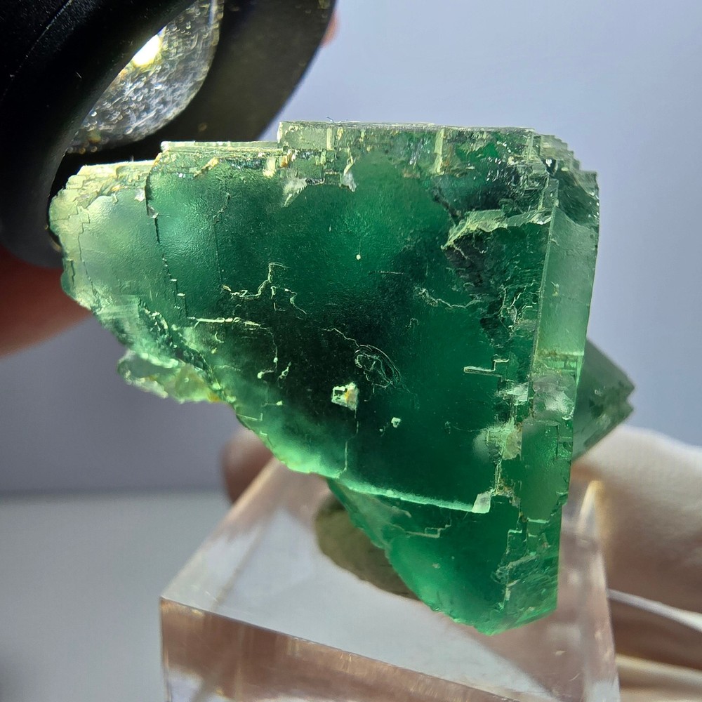 Clear Phantom Fluorite Cube parquetted, green Okorusu, Namibia 38*31*30mm