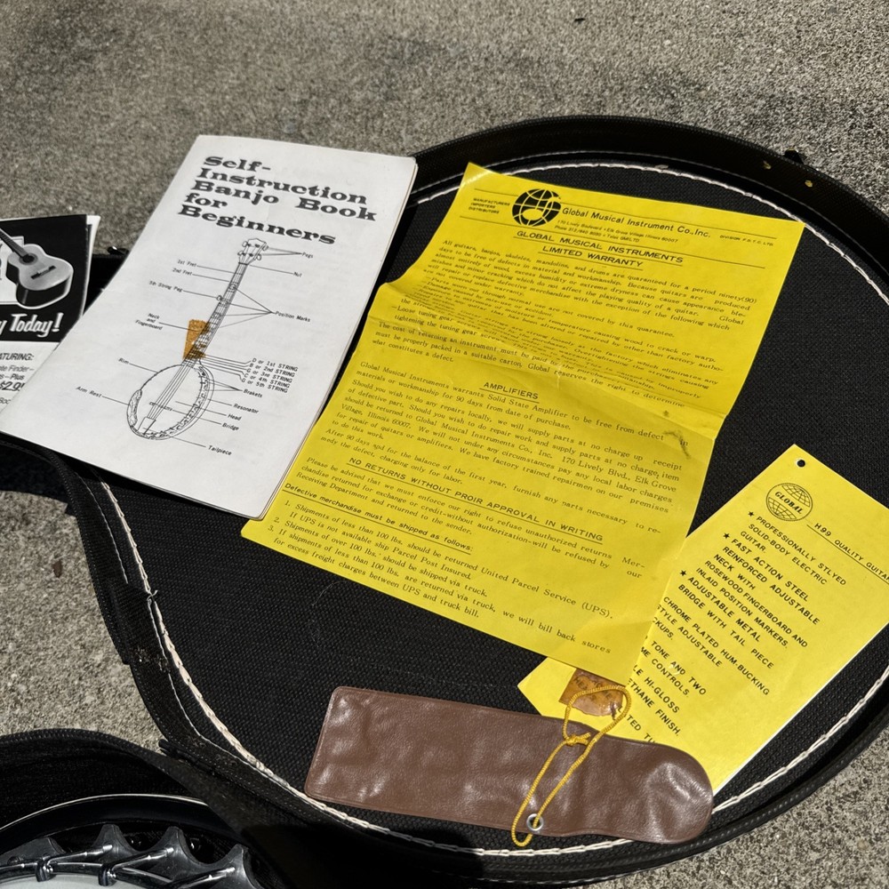 1970s Eagle Model 408 5-String Banjo w/ Case & Paperwork Remo Head