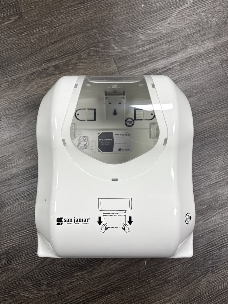 White Clear Hands Free Paper Towel Dispenser