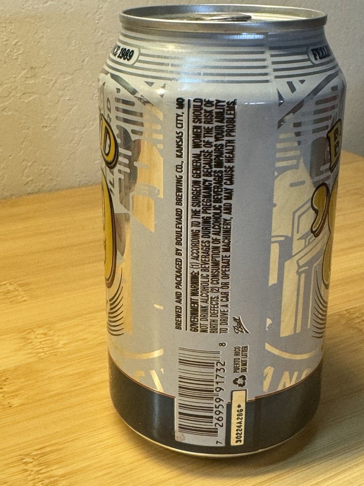 Boulevard BLVD 89 Lager - Empty Beer Can - Bottom Opened