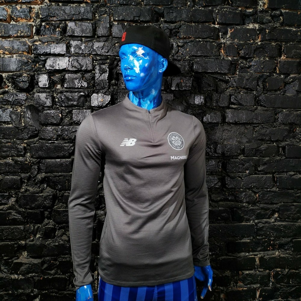 Celtic Training Jacket Long Sleeve Gray New Balance Polyester Mens