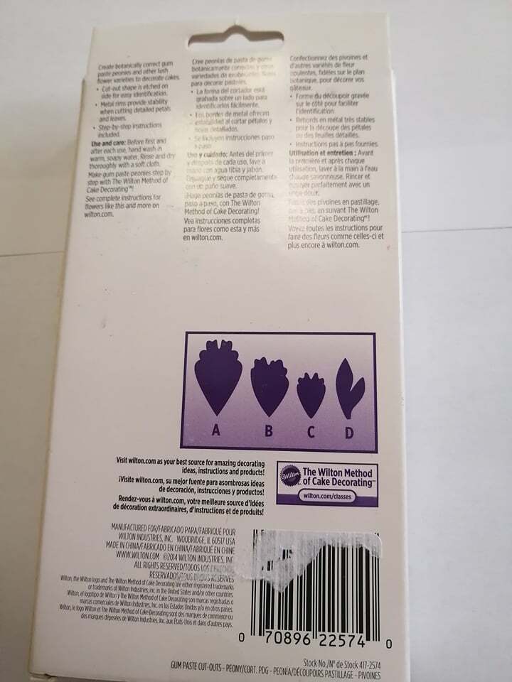 Peony Gum Paste Cut-Outs Set 4 Pc from Wilton 2574