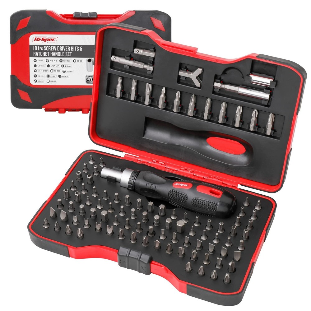 Hi-Spec 101pc Multi Bits Screwdriver & Ratcheting Handle Tool Set Kit. Comple...