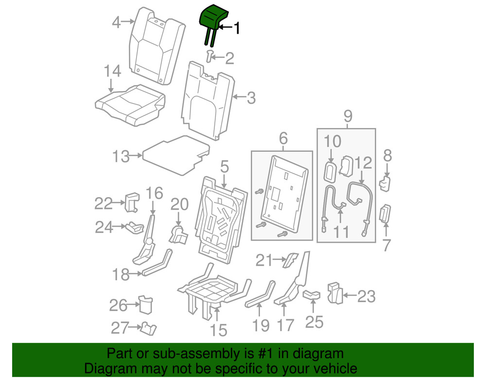 Genuine Honda Headrest 82140-SZA-A01ZA