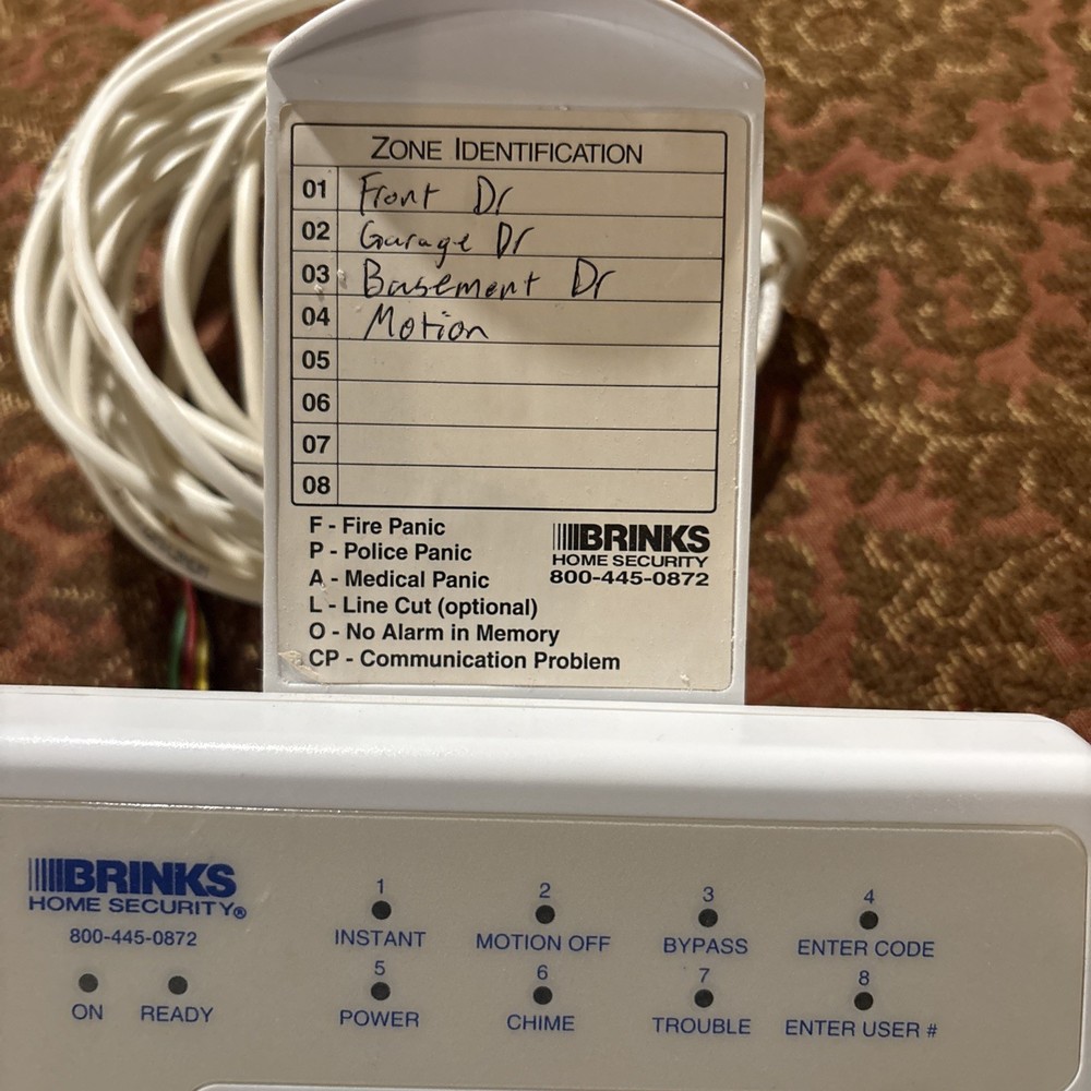 Brinks Alarm Keypad Home Security (#BHS-3102) Preowned