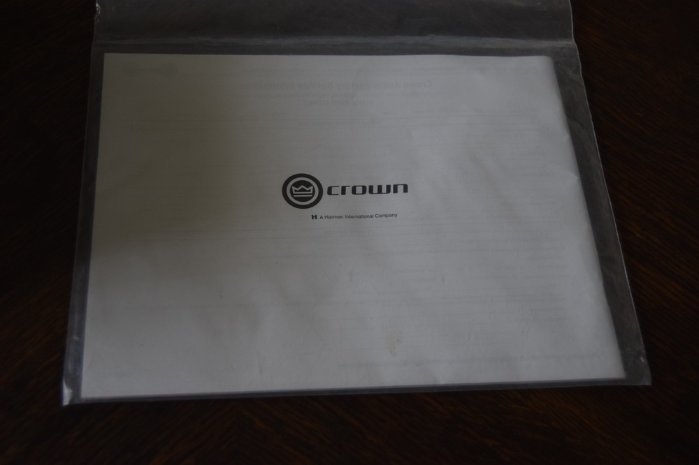 Crown XTI Amp Owner's Manual