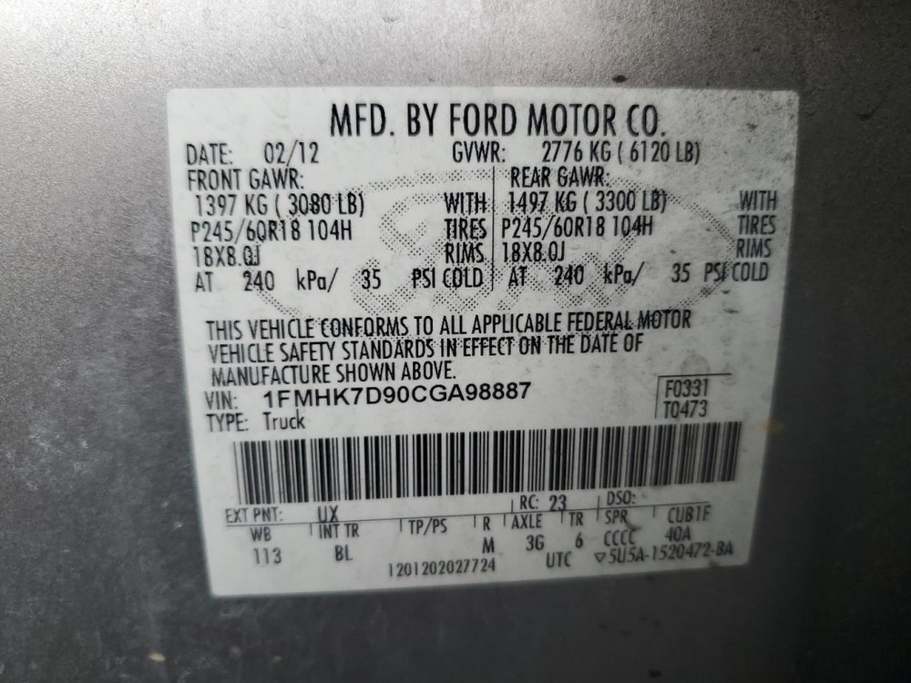 CONTROL PANEL OEM 2012 FORD EXPLORER 1YR WRNTY